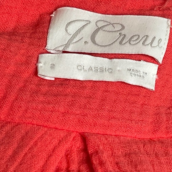 J.Crew 100% Cotton Classic Buttondown Coral Shirt Cuff Blouse Top 2 Cuffs Travel - Picture 6 of 16